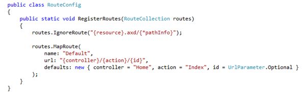 Route Config code